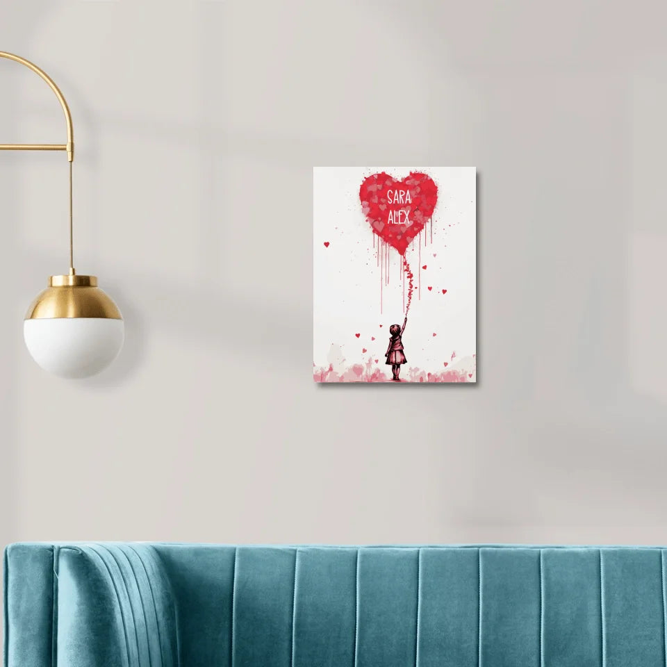 Banksy Girl Heart Balloon Customizable