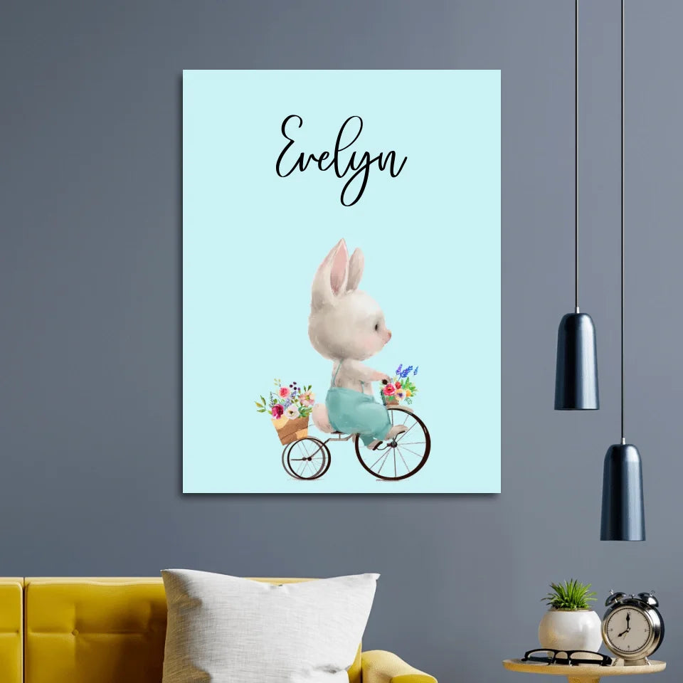 Bunny on a bicycle Customizable