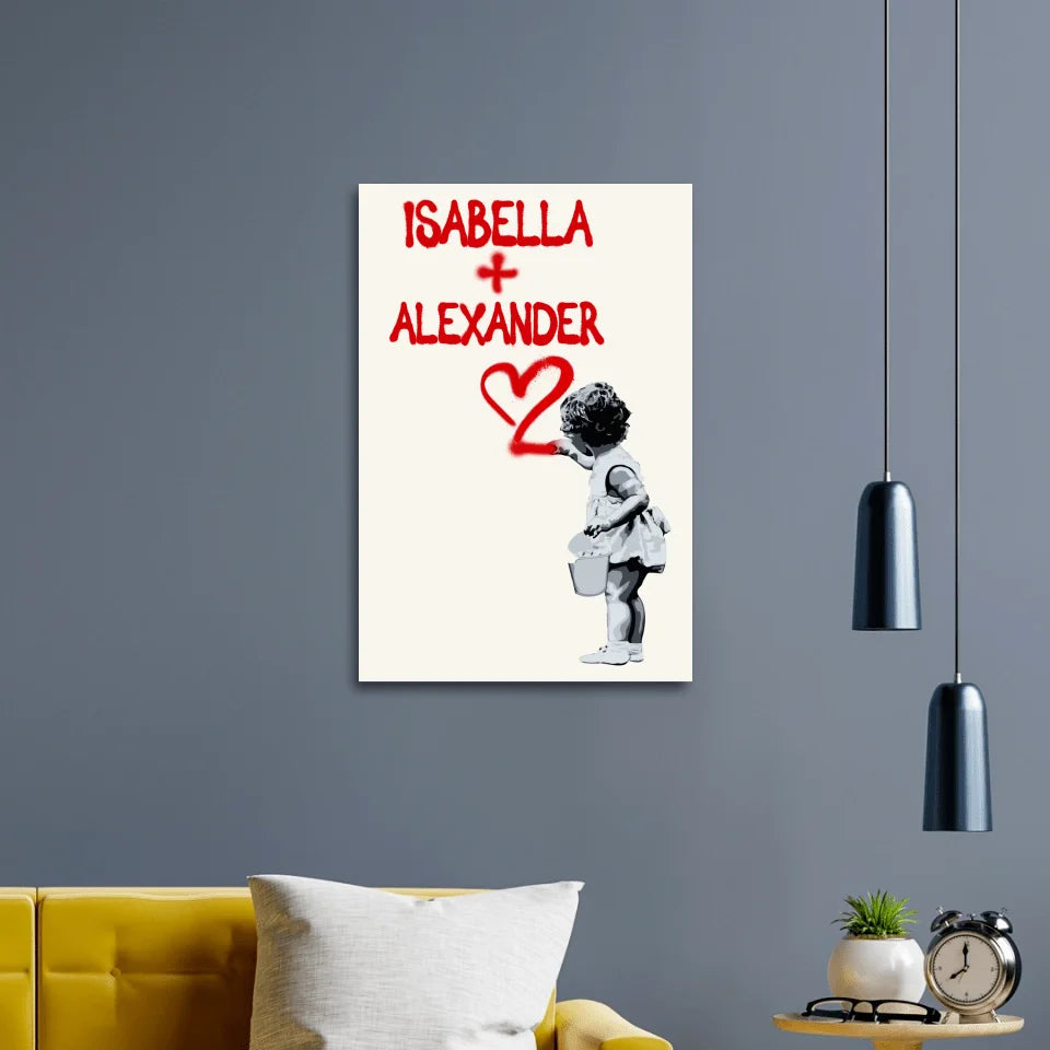 Banksy Girl Wall Art Customizable